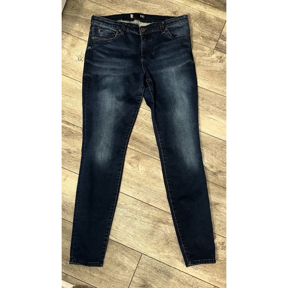 KUT from the Kloth Mia Skinny High‎ Rise Goodly Dark Wash Denim Jeans Womens 12